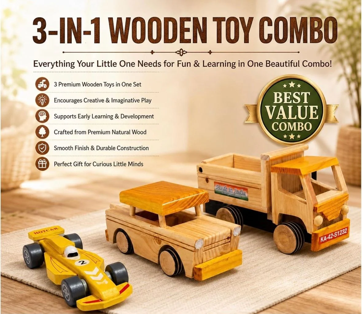 3 in 1 Wooden Toy Combo – photo 3