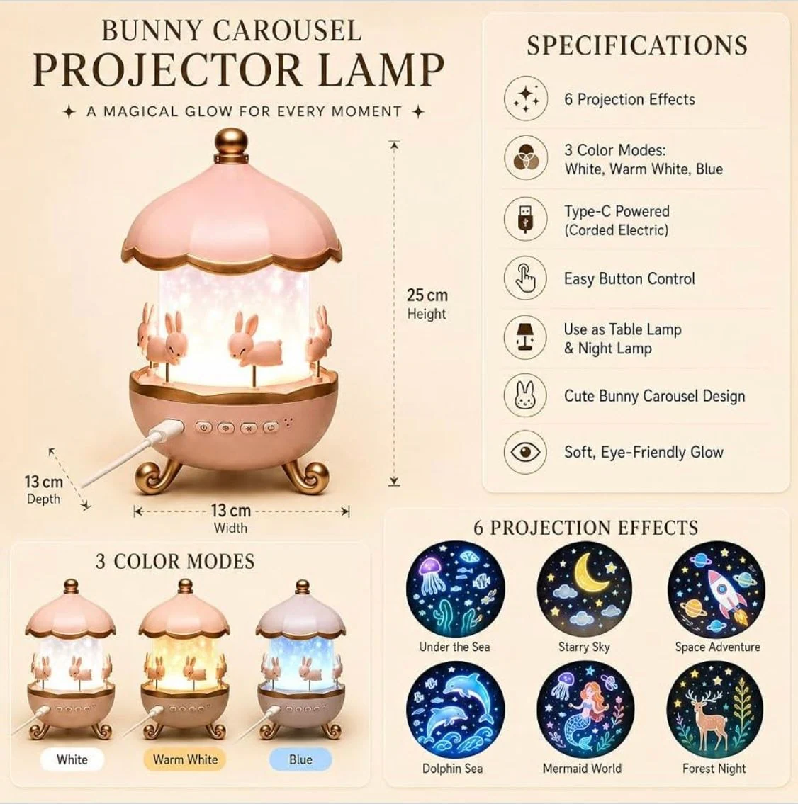 Bunny Carousel Lamp – photo 3