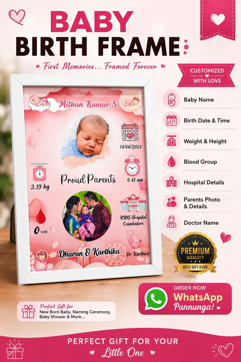 Customised Baby Birth Frame
