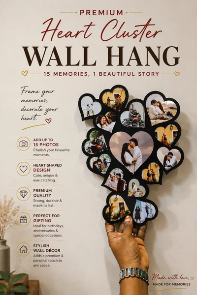 Customised Heart Cluster Wall Hang