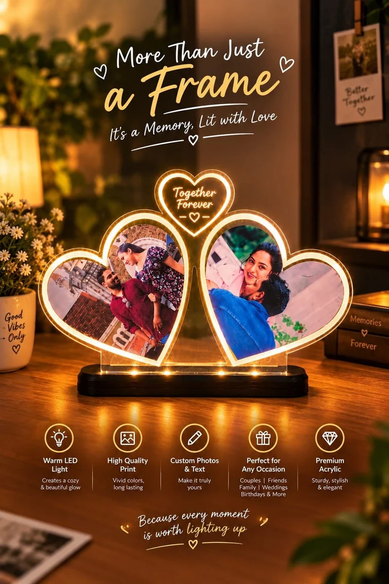 Customised Three Heart LED Stand