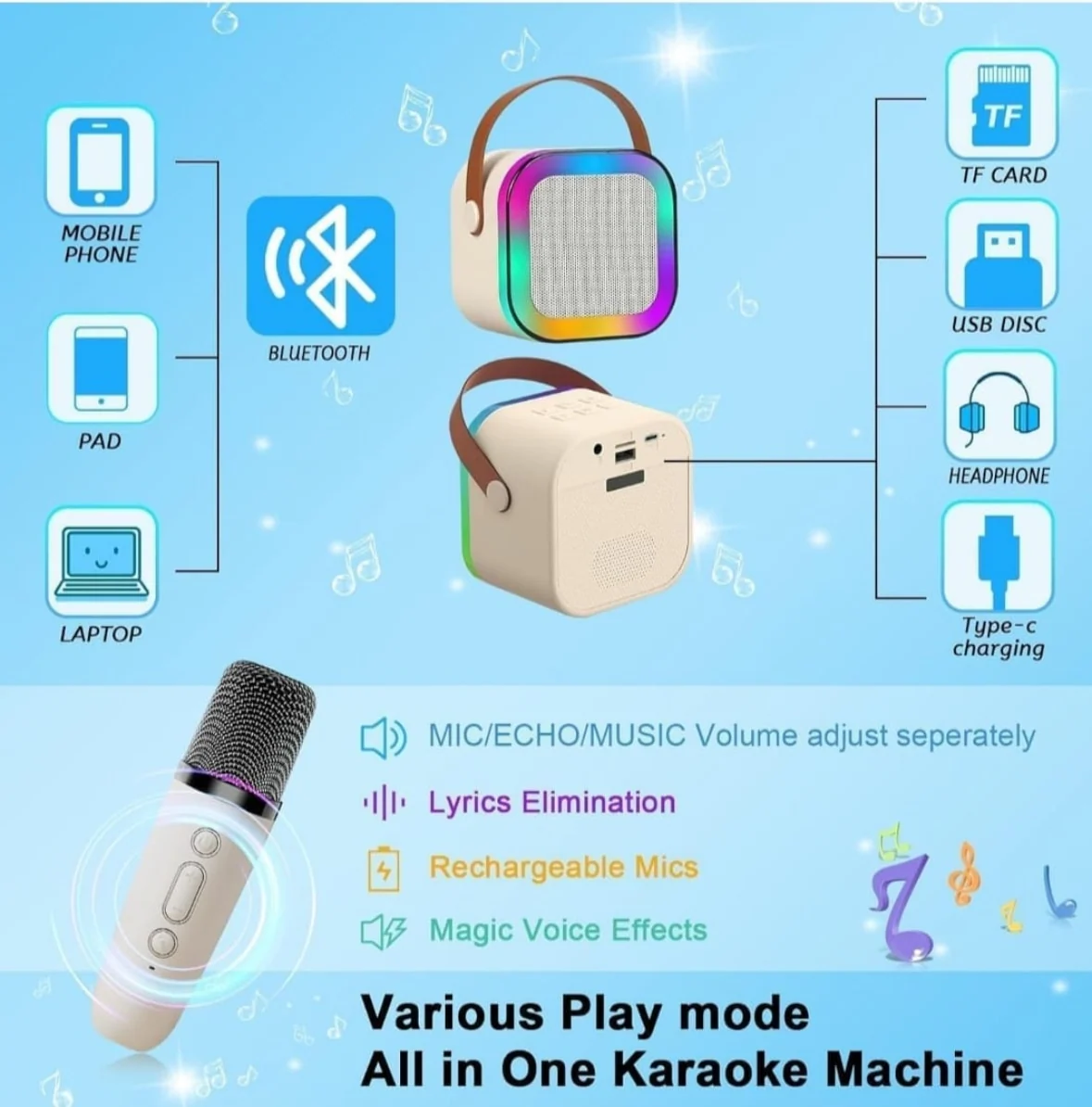 Karaoke Speaker with Mic – photo 3