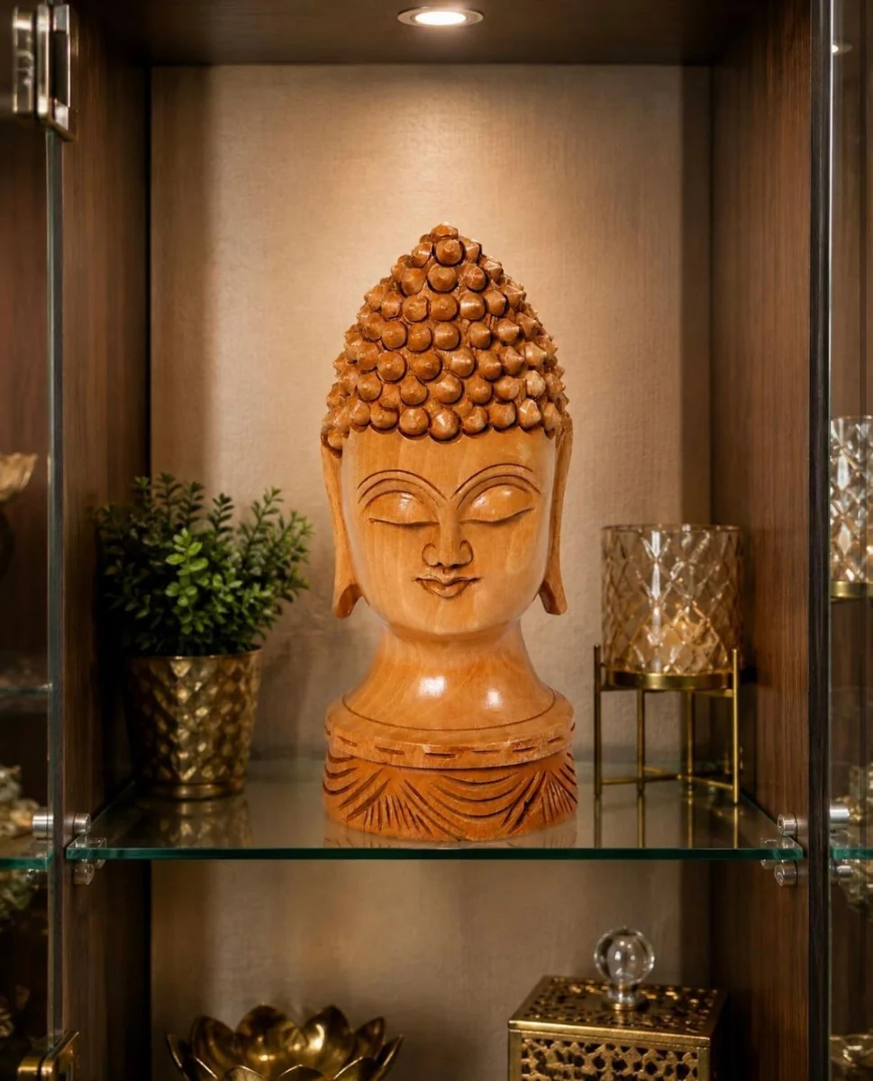 Wooden Buddha Face