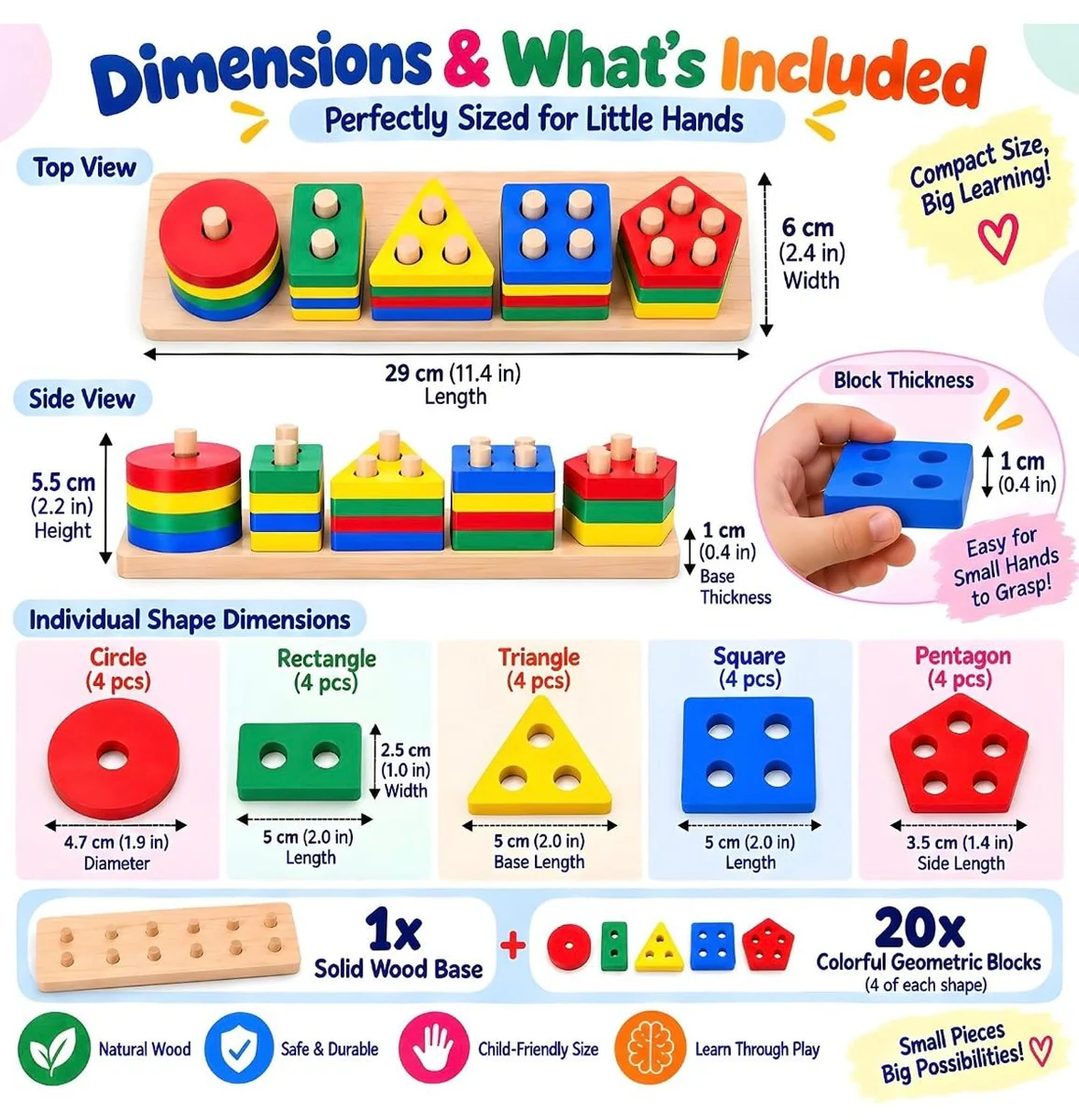 Wooden Geometric Shape Sorter – photo 4