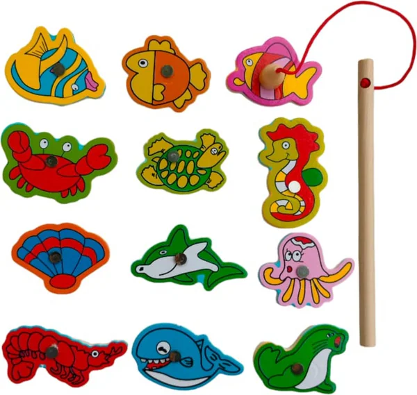 Wooden Magnet Fishing Game
