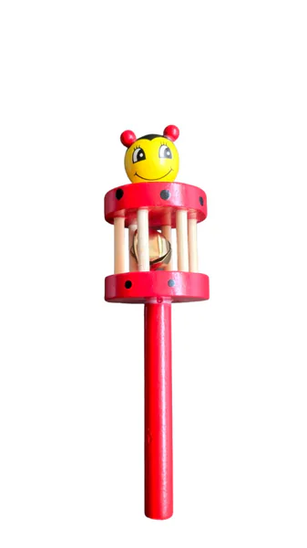 Wooden Single Bell Rattle